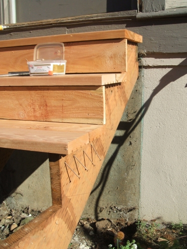 Decking and steps attached from underside.